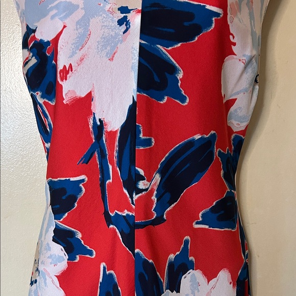 St. John Collection Floral Midi Dress in Red and Blue size 4 - Picture 3 of 13